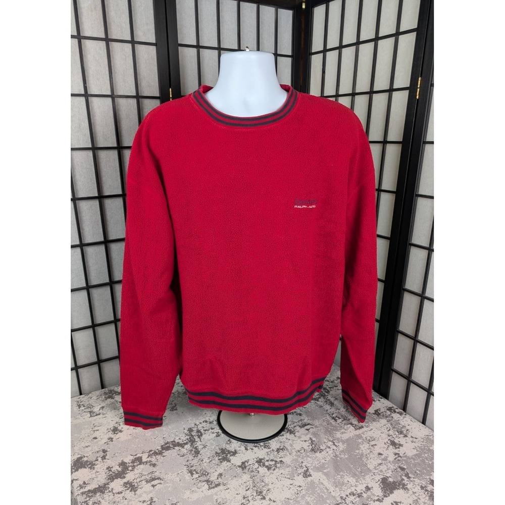 Vtg Chaps Ralph Lauren Mens Classic Sweater XXL Red Long Sleeve Embroidered Logo